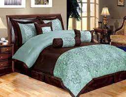 Turquoise And Brown Bedding New 11 Piece Queen Bedding Aqua Blue Brown Peony Comforter Set Inc 1 Home Bedroom Bedding Sets Bed Comforter Sets Brown Bed
