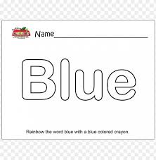 Think of the sky and ocean. Blue Color Pages Preschool Coloring Png Image With Transparent Background Toppng