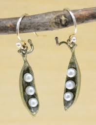  Michael Michaud Handmade Pea Pod Dangle Pearl Earrings Jewelry By Glassando