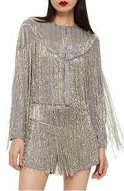 Topshop Short Sparkly Dresses Fringe Jacket Fringe Clothing