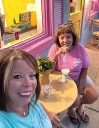 Momma here- me and Mindi eating Dippin Dots at 8o'clock at night❤️😂🐾