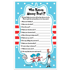 Let us help you make it as unique and memorable as possible! Handmade Products Who Knows Mommy Best Dr Seuss Baby Shower Game Party Supplies