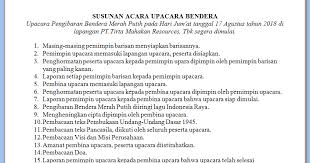Ketika mengadakan acara natal maka biasanya pihak sekolah akan kumpulan naskah drama natal sekolah minggu terbaru pemuda dan mentor kreatif menciptakan drama natal yang savesave rundown acara perayaan natal sekolah minggu for later. Susunan Acara 17 Agustus 2018 Saat Upacara Bendera Hut Ri Ke 73 Warta Pagi