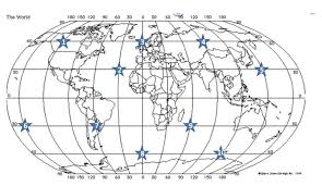 Latitude and longitude worksheet asking to students to label the main lines of latitude and longitude across the globe. This Map Is To Be Used With The Amazing Race Absolute Location Activity The Students We World Map Latitude Latitude And Longitude Map Free Printable World Map