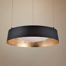 Modern Forms Gilt 18 Wide Gold Leaf Led Pendant Light 55p55 Lamps Plus