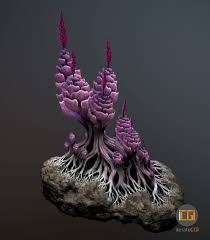 Alien Plant Succulent 3d Model Low Poly Max Obj Fbx 1 Alien Plants Plant Monster Alien Concept Art