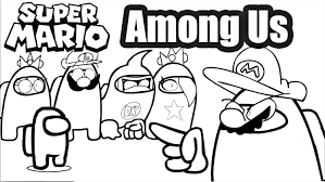 Play mario games on your web broswer. Super Mario Among Us Coloring Page Free Printable Coloring Pages For Kids
