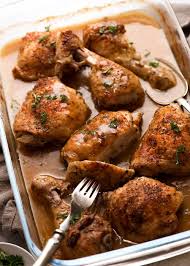 Lower the oven temperature to 200 c / gas mark 6 and continue roasting 40 minutes, to a minimum internal temperature of 85 c. Gravy Baked Chicken Thighs Drumsticks 5 Min Prep Recipetin Eats
