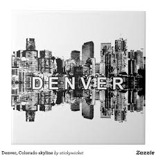 Black And White Denver Skyline Silhouette Denver Colorado Skyline Ceramic Tile Zazzle Com Denver Skyline Skyline Tattoo Denver