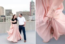 Downtown Detroit Rooftop Engagement Photos