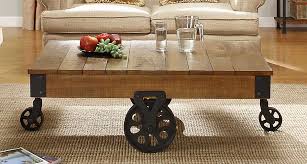 Rustic coffee table with wheels. Homelegance Factory Cocktail Table Solid Top With Wheels Rustic Brown 3228 30 At Homelement Com