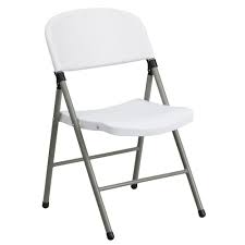 When the party is over, it easily folds down for storage. Flash Furniture Dad Ycd 70 Wh Gg Hercules Series 330 Lb Capacity White Plastic Folding Chair With Gray Frame