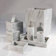 4.8'' h x 3'' w x 3'' d. Bathroom Set Marble Rainbow Families