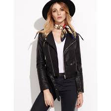 Faux Leather Moto Jacket With Buckle Belt Faux Leather Moto Jacket Leather Moto Jacket Faux Leather Motorcycle Jacket