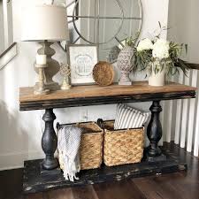 Distressed Black Double Pedestal Console Table Kirklands Foyer Table Decor Console Table Decorating Sofa Table Decor