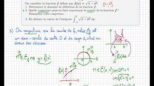 Calculer une intégrale à l'aide d'un cercle • méthode très classique •  Sujet de Bac • terminale S - YouTube