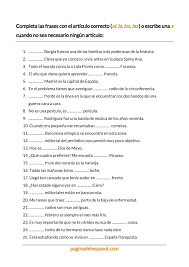 Articulos Avanzados Learning Spanish Spanish Worksheets Teaching Spanish