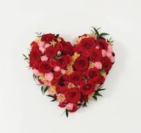 Funeral arrangement, heart shaped