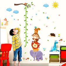 Us 7 18 15 Off Animal Monky Bird Lion Tree Baby Child Height Measure Growth Chart Home Decal Wall Sticker Nursery Kindergarten Art Baby Gifts In