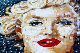 Marilyn Monroe Portrait in Italian Artistic Mosaic. Marilyn Monroe Wall Art  Icon in Glass Mosaic. Marilyn Monroe Gift Idea.