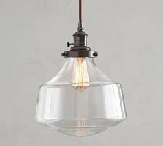 Custom Schoolhouse Clear Glass Cord Pendant Pottery Barn