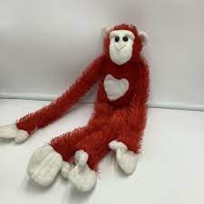 K M International Red Monkey Plush Shaggy Soft Toy Stuffed Animal 20 Hanging Ebay Monkey Plush Pet Toys Soft Toy