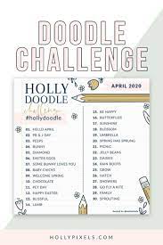 Holly Doodle Challenge April Procreate Drawing With Holly Pixels Doodles 30 Day Drawing Challenge Disney Drawing Challenge