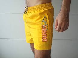 Details About Arena Mens Swim Trunks Swimming Shorts Underwear Mesh Liner Yellow
