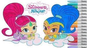 The wishes don't always go as planned, leaving them with a magical mess to clean up! Shimmer And Shine Coloring Book Pages Nickelodeon Rainbow Splash Nick Jr Genie Youtube