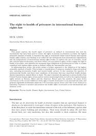 Pdf The Right To Health Of Prisoners In International Human Rights Law