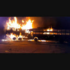 bus bursts into flames after accident ...