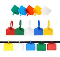 Cable Zip Tie with Tag,Wire Zip Ties with Label,100 Pcs Plastic Nylon Cable  Ties,Multi Color Self-Locking Write on Tie Wraps