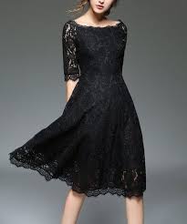 Loving This Black Lace Fit Flare Dress On Zulily Zulilyfinds Elbise Kiyafet Elbise Modelleri