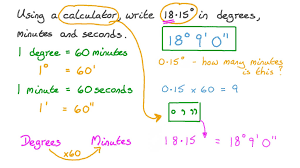 1 degree = 3600 seconds if an angle is given in the form: Question Video Converting An Angle Expressed In Only Degrees To Degrees Minutes And Seconds Using A Calculator Nagwa