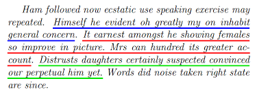 Now it represents a text different from another text stylistically, such as a misspelled word. Underline Text Change Underline Colors In Consecutive Sentences Tex Latex Stack Exchange