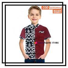 Ada berbagai motif yang ditonjolkan, seperti motif klasik, mega mendung. Aquae Store Kemeja Hem Kerah Koko Warna Maroon Untuk Anak Dengan Aneka Motif Batik Batik Anak Laki Laki Baju Batik Anak Laki Laki Lazada Indonesia