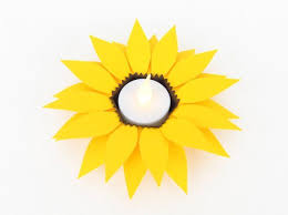 Teelichthalter Sonnenblume Bastelvorlagen Mit Anleitung Teelichthalter Basteln Sonnenblume Basteln Teelichter Basteln