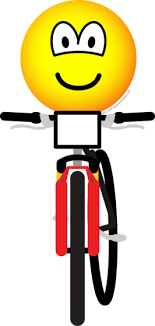 Mountain biking emotion character. And what a happy person he ...