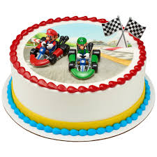 Justine asked if i could make a cake for her son's 5th birthday. Super Mario Mario Kart Cake Topper Sweet Art Cake Decorating Supplies