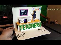 Diyteache R S Day Card Handmade Teachers Day Pop Up Card Making Idea Youtube Greeting Cards For Teachers Teachers Day Card Teachers Day Greeting Card