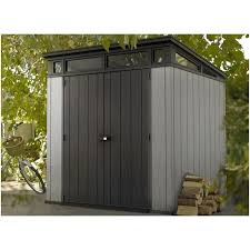 Mono pente, chevrons, poutrelles bois. Chalet De Jardin Pvc Avec Skylight
