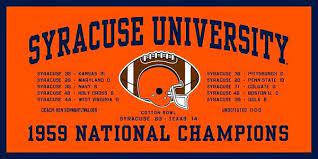 Get a summary of the syracuse orange vs. Syracuse Felt 1959 Football National Championship Banner The Original Manny S Syracuse Team Shop
