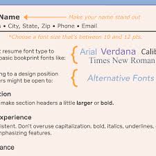 the best font size and type for resumes