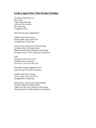 Aku tak tahu apa yang ku rasakan dalam hatiku saat pertama kali lihat dirimu, melihatmu seluruh tubuhku terpaku dan membisu detak jantungku berdebar tak menentu sepertinya aku tak ingin berlalu. Lirik Lagu Peter Pan Kisah Cintaku