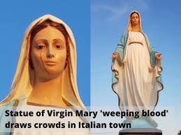 Click to listen to mary mary on spotify: Virgin Mary Weeping Blood Statue Of Virgin Mary Weeping Blood Draws Crowds In Italian Town Photos Videos Trending Viral News