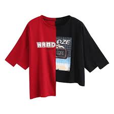 Black And Red Designer T Shirt Letter Print Contrast Asymmetric Tee Black Red 115 Myr Liked On Polyvore Featuring Tops T Shirts Red Tee Re Asymmetrical Tee Initial Shirt Letter Shirts