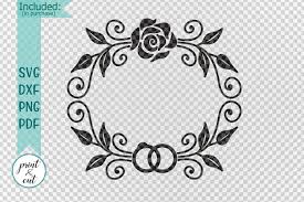 Flower Border Svg Flowers Svg File Floral Border Svg Swirly Border Svg Swirls Rings Svg Wedding Svg Monogram Monogram Frame Flower Border Floral Border