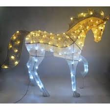 Glimmer Shimmer Fabric Horse Bright Led Lights Perfect For Front Porch Outdoor Christmas Decor Yard Decor Christmas Yard Decorations Led Lights For Sale