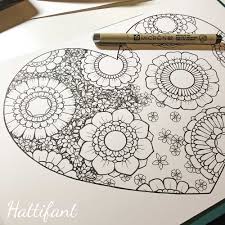 Set of black and white swirl flowers vector. Hattifant Coloring Page Heart Flowers Valentines Day More Detail Added Hattifant