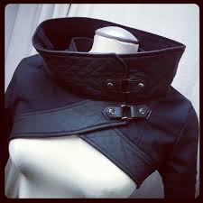 Plutonium Avant Garde Military Cropped Top Jacket With Cowl Neckline By Plastik Wrap Womens Fashion Vintage Fashion Steampunk Fashion